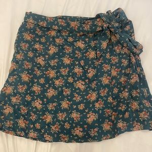 American Eagle Floral Mini Wrap Skirt